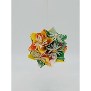 Exclusive Handmade Original, One of a Kind Piece, Hanging Kusudama Flower Ball